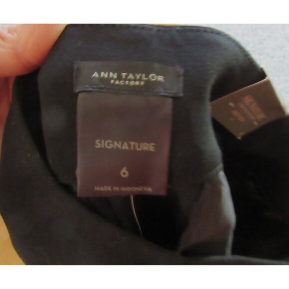 New w Tags, Ann Taylor Signature Black Straight Pants SZ 6, Inseam 32" - Picture 7 of 9